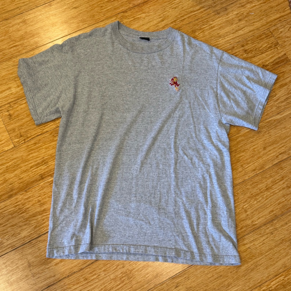Vintage gray embroidered ASU Sun Devils Sparky pocket logo T-shirt